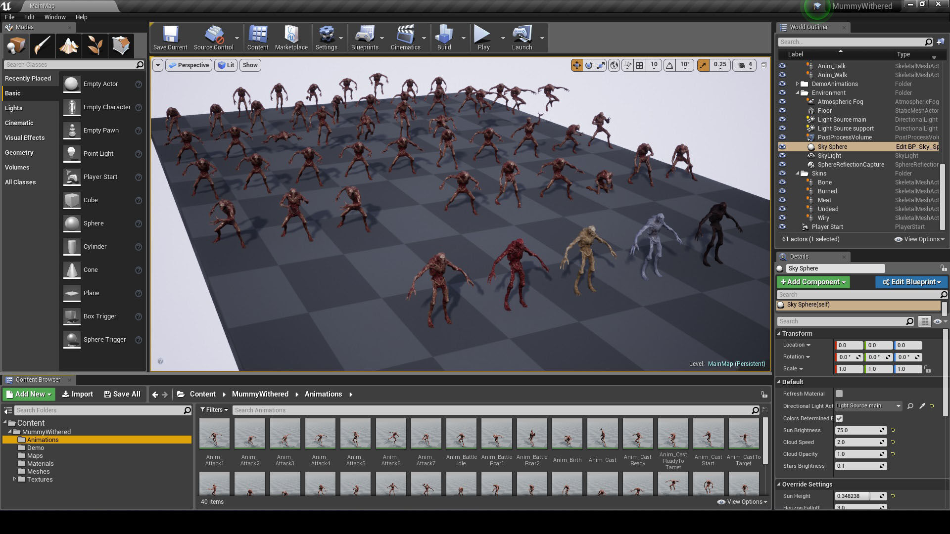 Mummy-zombie withered low-poly game engine ready 3D model Low-poly 3D model_7