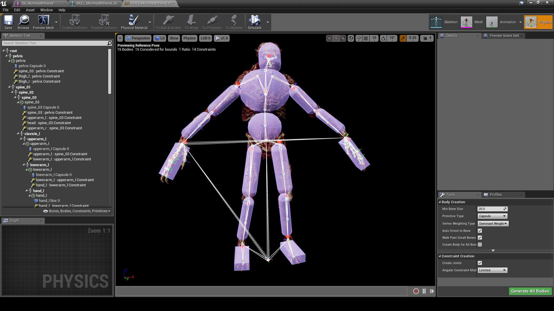 Mummy-zombie withered low-poly game engine ready 3D model Low-poly 3D model_10