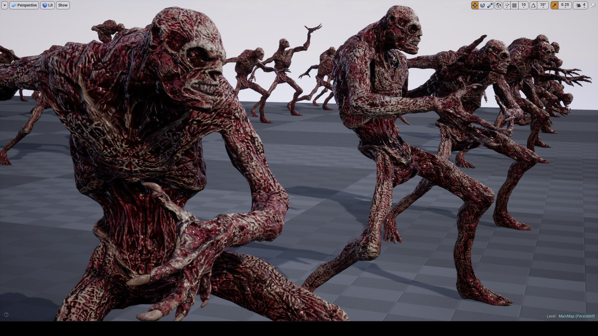 Mummy-zombie withered low-poly game engine ready 3D model Low-poly 3D model_8