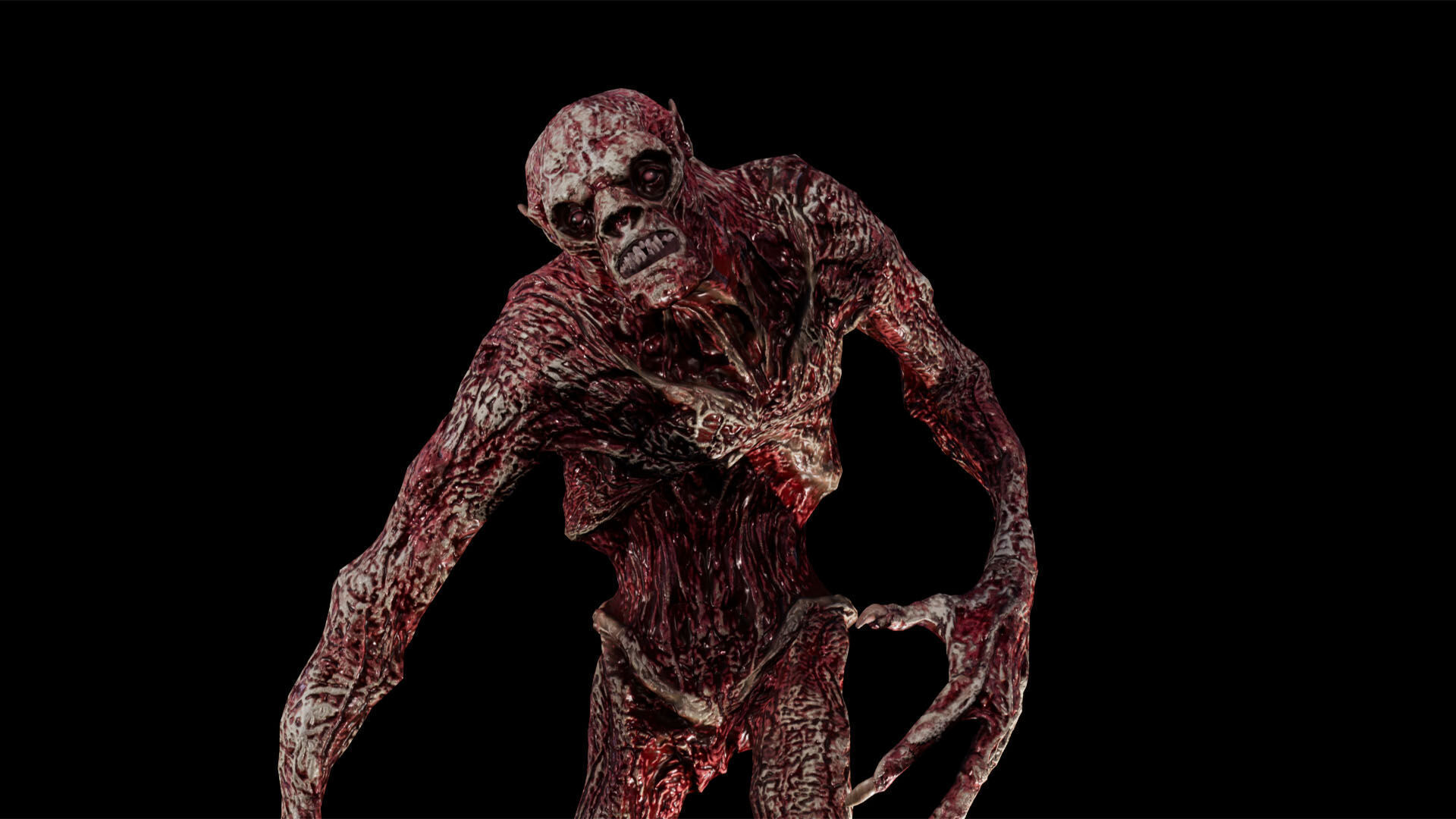 Mummy-zombie withered low-poly game engine ready 3D model Low-poly 3D model_4