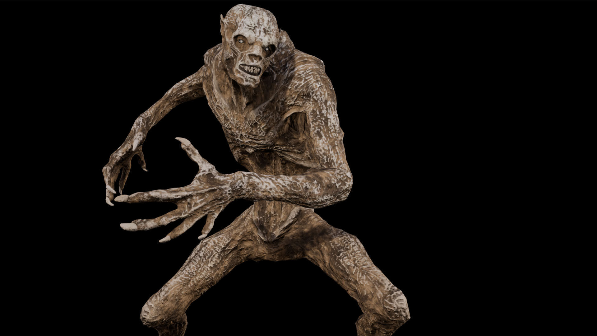 Mummy-zombie withered low-poly game engine ready 3D model Low-poly 3D model_5