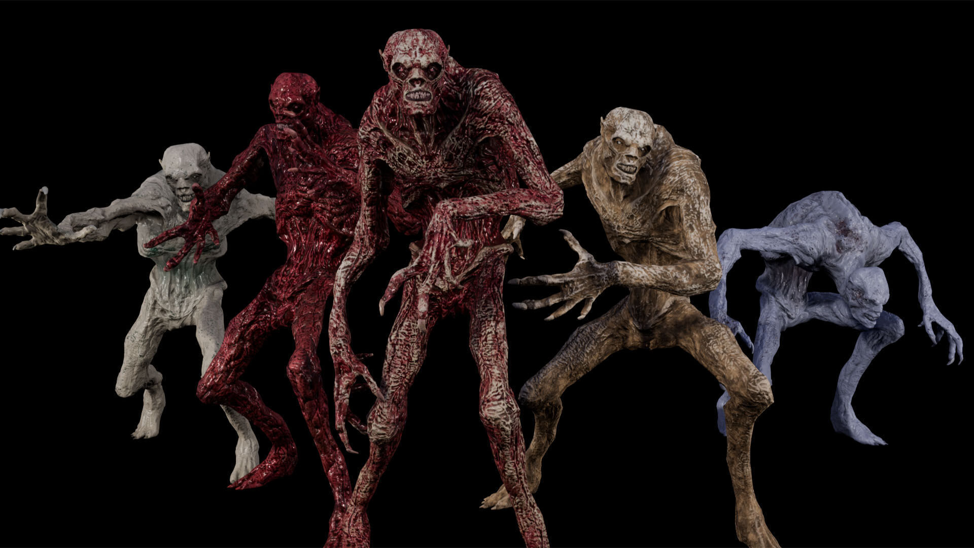 Mummy-zombie withered low-poly game engine ready 3D model Low-poly 3D model_3