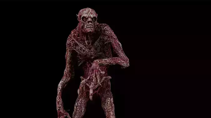 Mummy-zombie withered low-poly game engine ready 3D model Low-poly 3D model