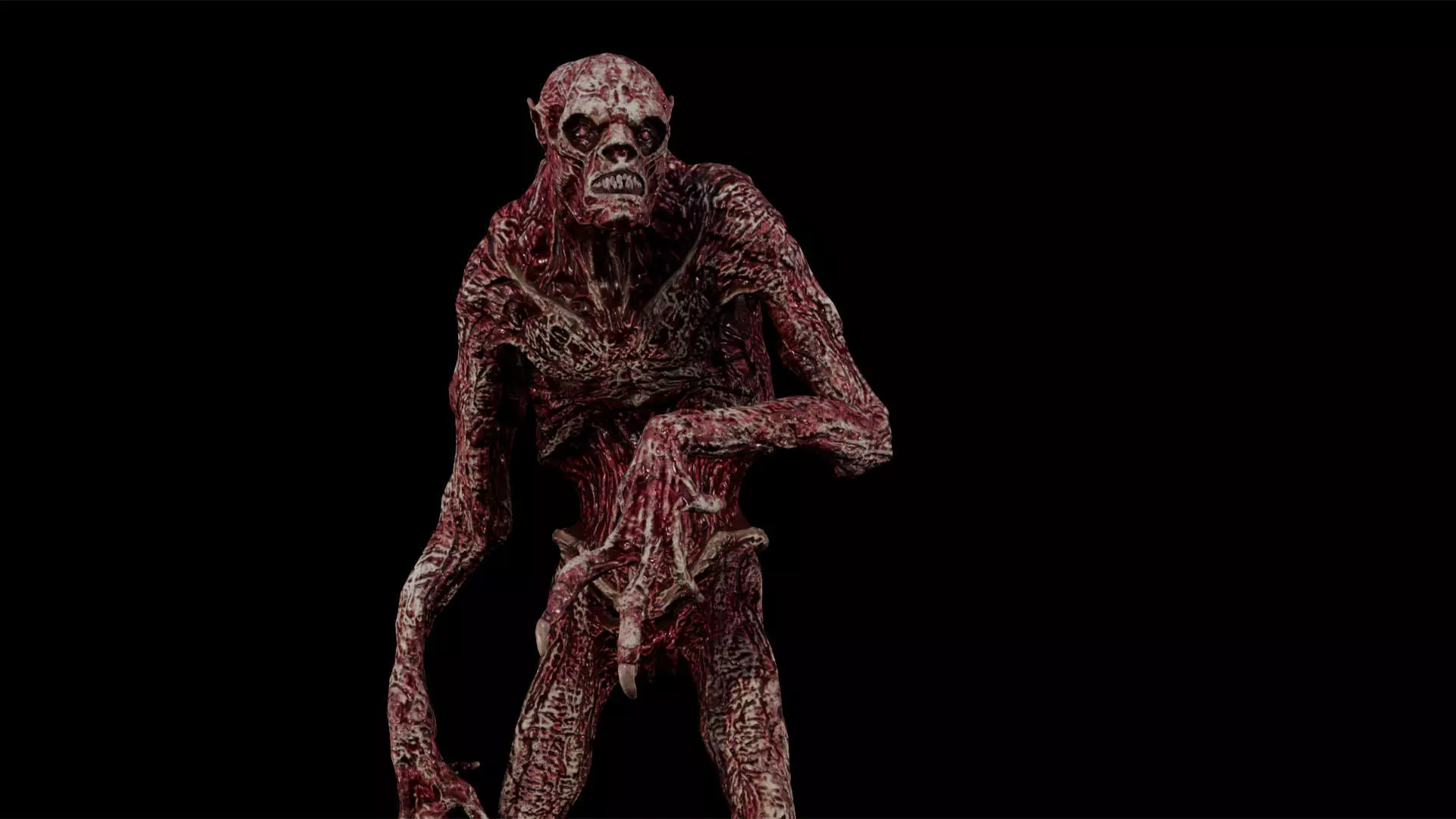 Mummy-zombie withered low-poly game engine ready 3D model Low-poly 3D model_0