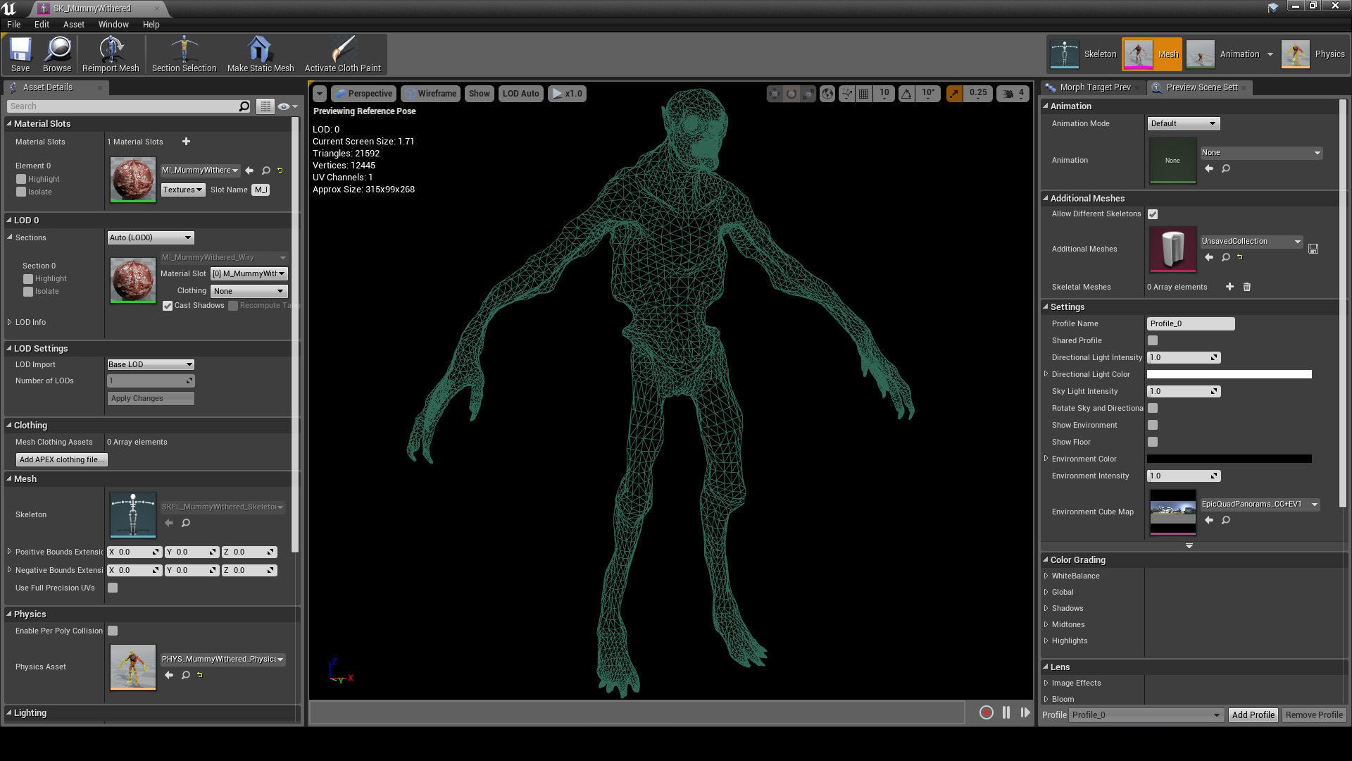 Mummy-zombie withered low-poly game engine ready 3D model Low-poly 3D model_12