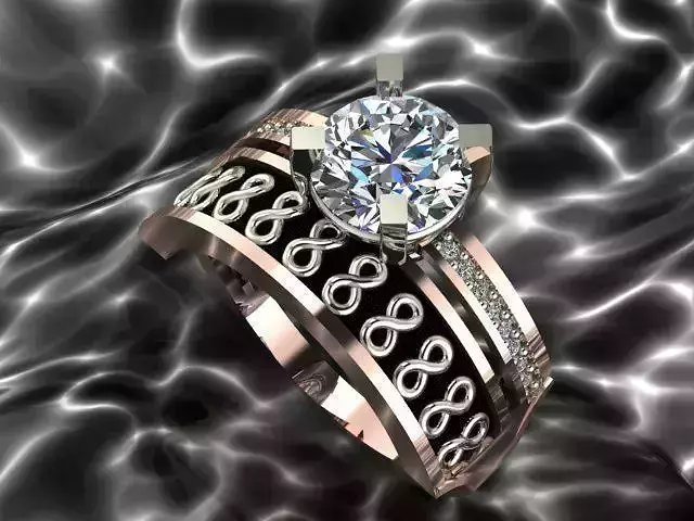 Ring rose gold and diamond engagement