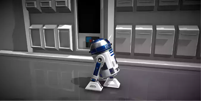 R2-D2 Droid 3D Model Low-poly 3D model