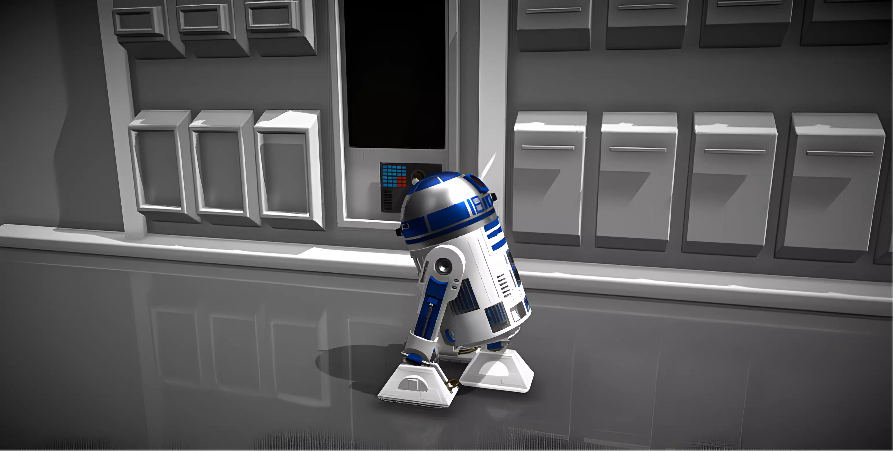 R2-D2 Droid 3D Model Low-poly 3D model_0