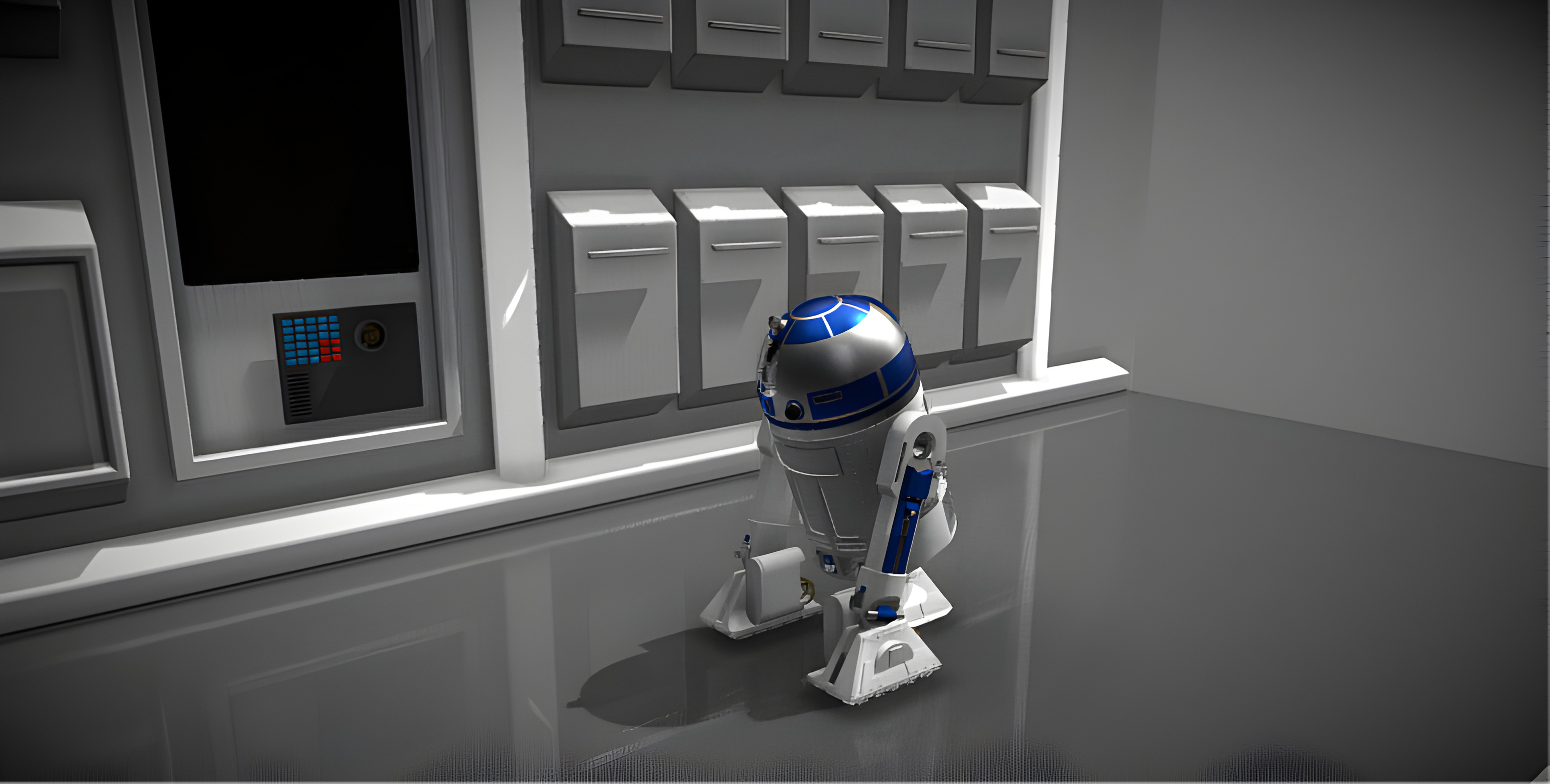 R2-D2 Droid 3D Model Low-poly 3D model_1