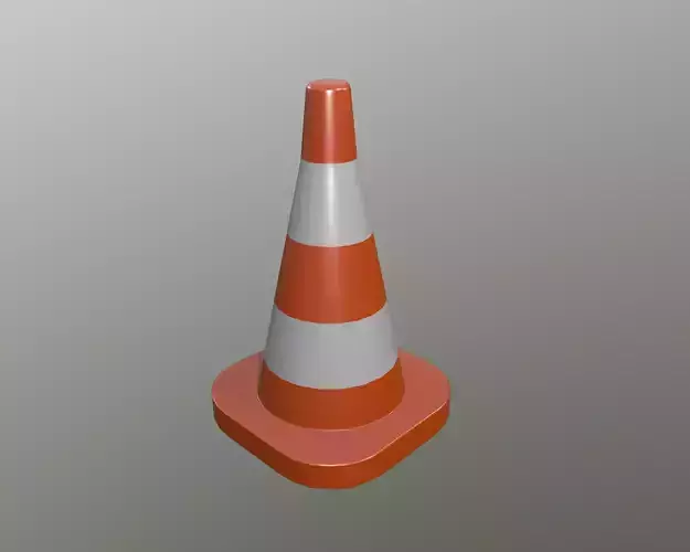 Traffic cone 3D low poly model