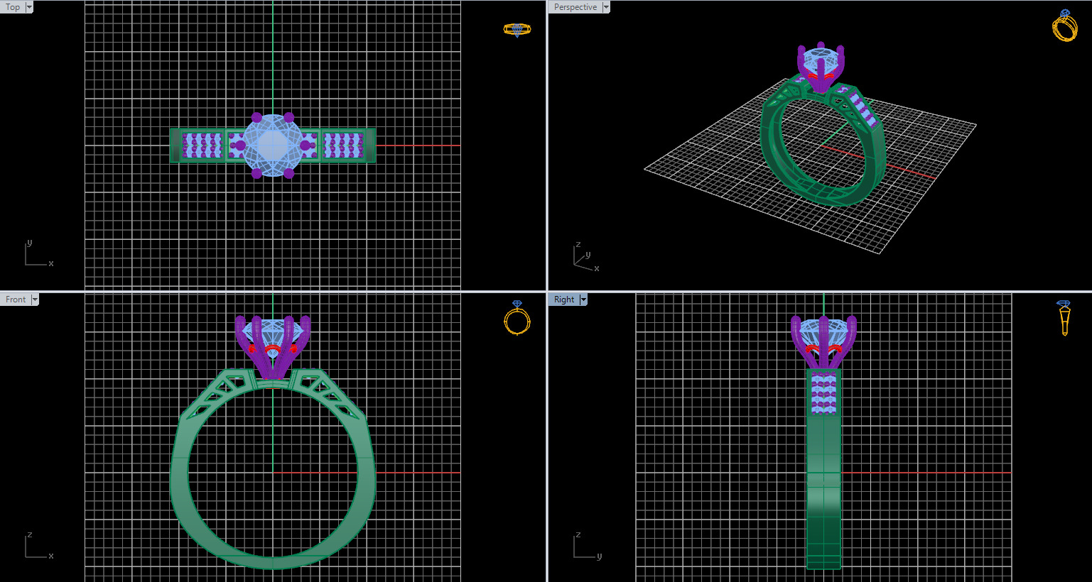 Solitaire Ring 08 3D print model_1
