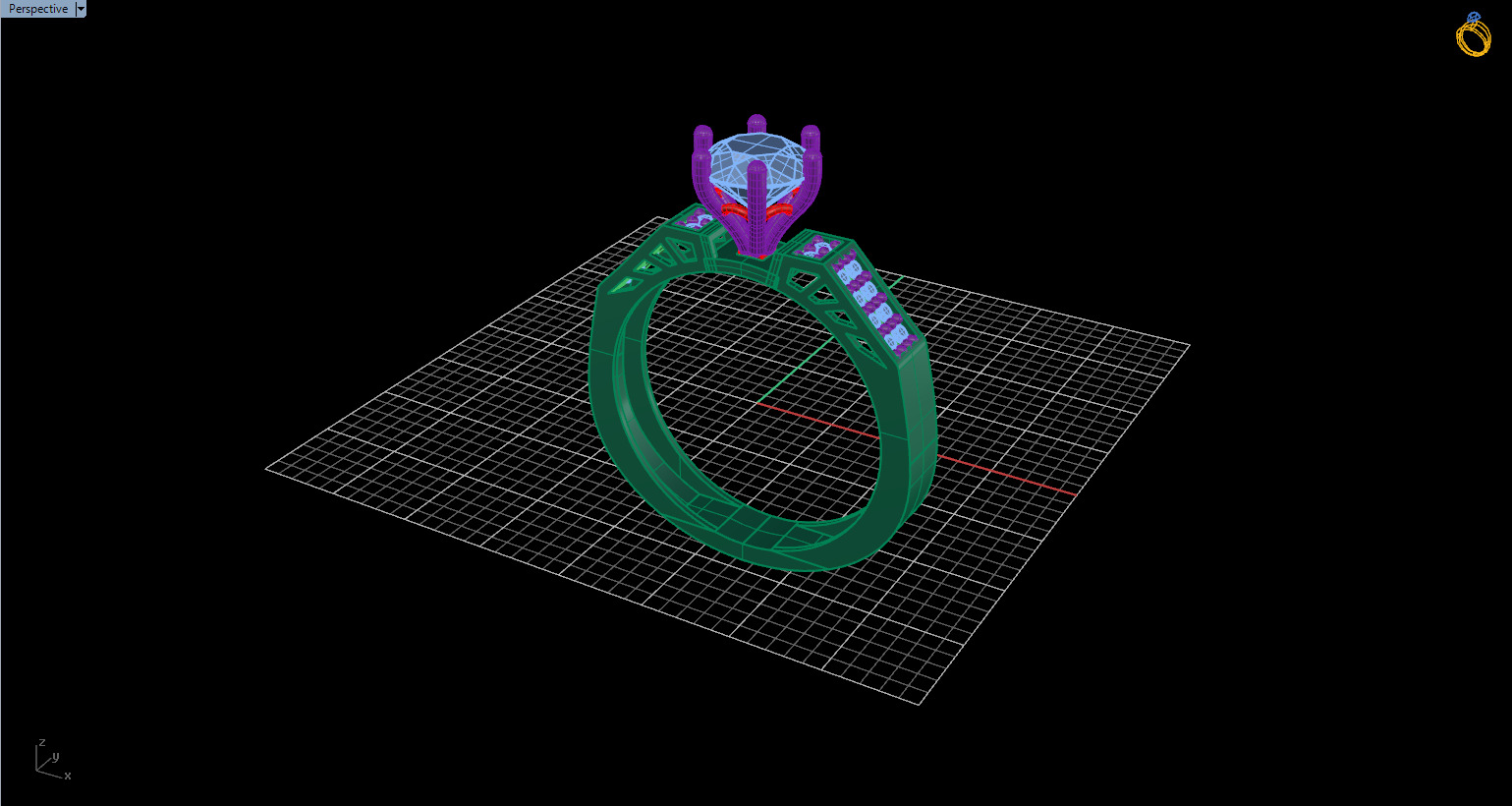 Solitaire Ring 08 3D print model_2