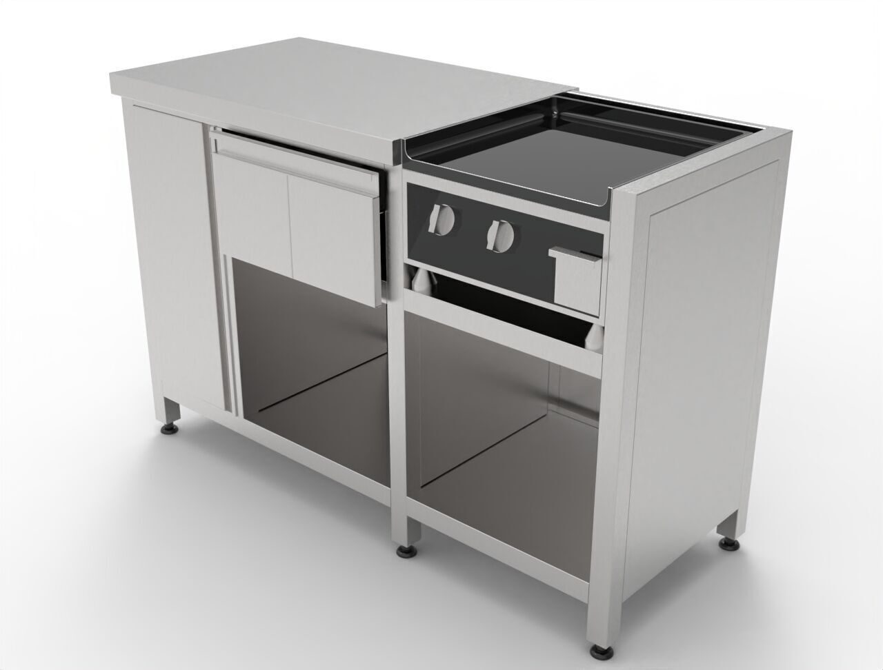 BASE CABINET WITH GRILL  3D model_4