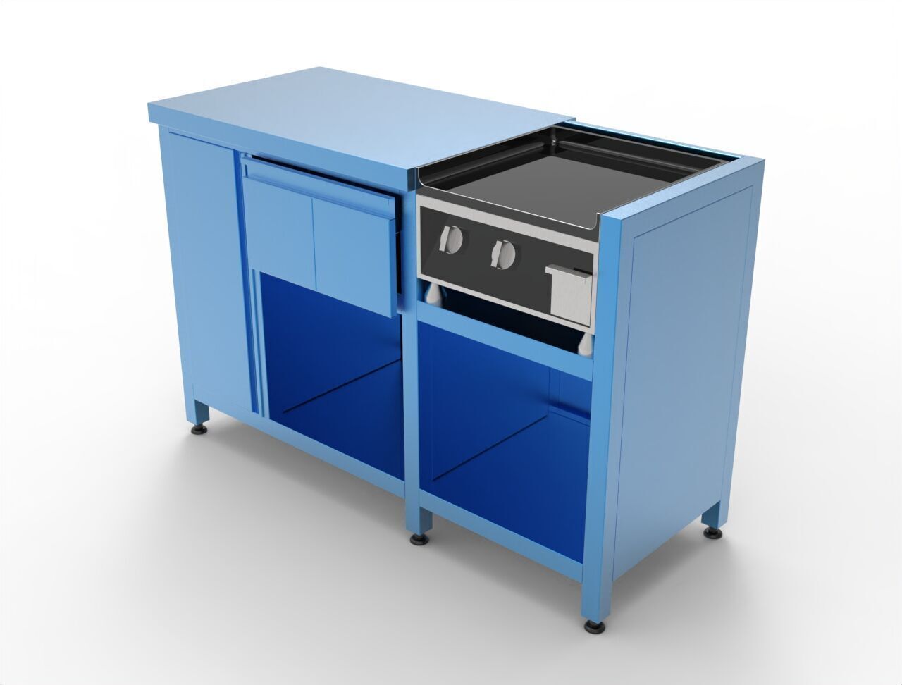 BASE CABINET WITH GRILL  3D model_1