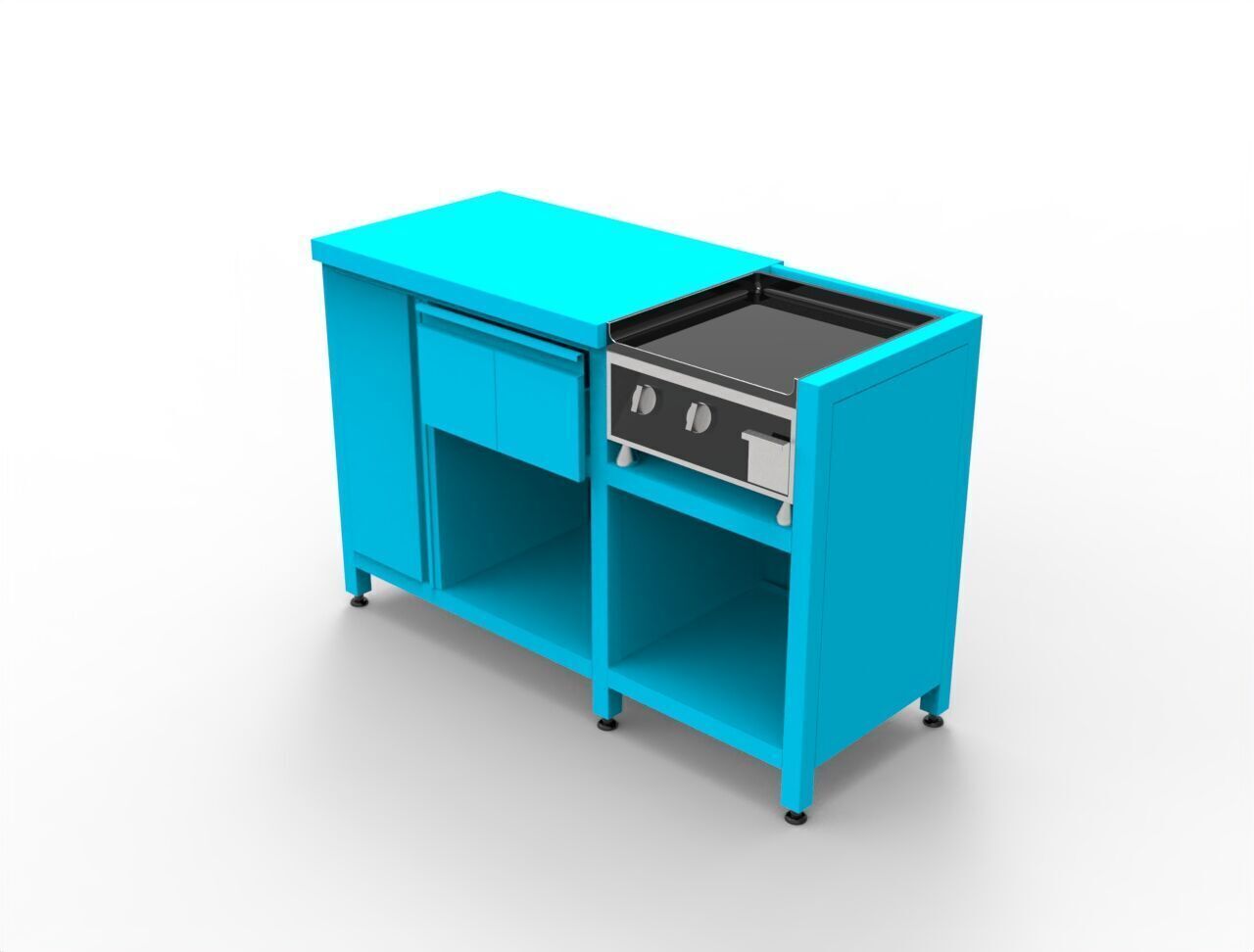BASE CABINET WITH GRILL  3D model_10