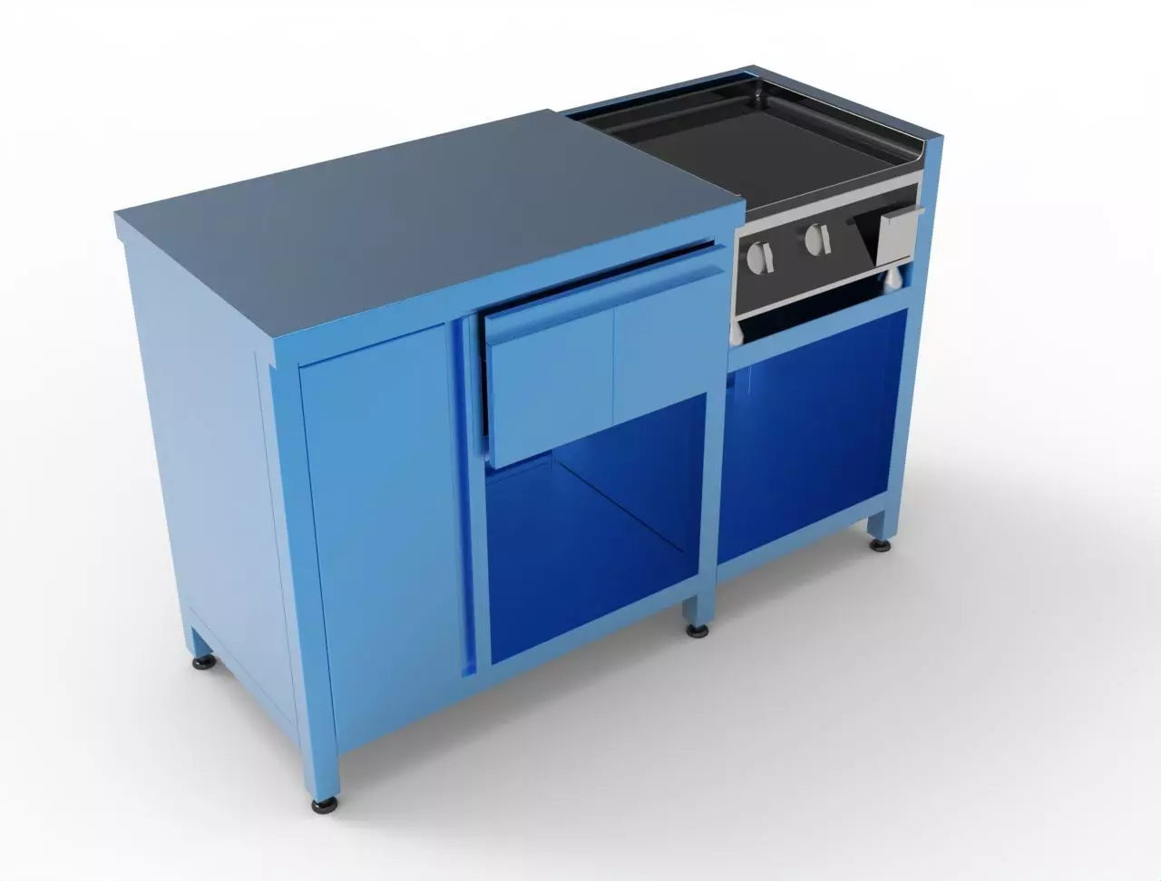BASE CABINET WITH GRILL  3D model_0