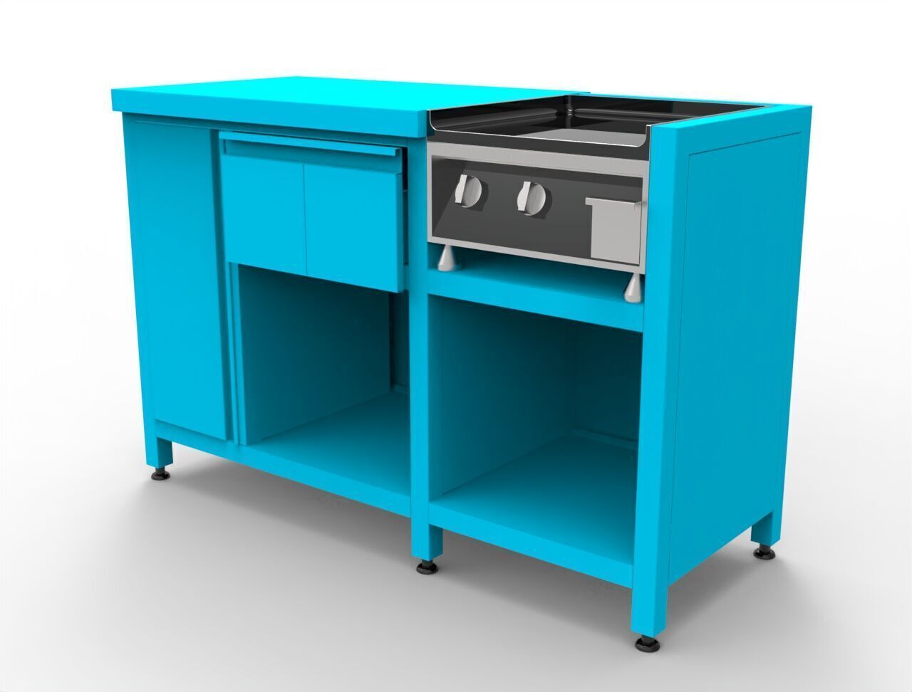 BASE CABINET WITH GRILL  3D model_12
