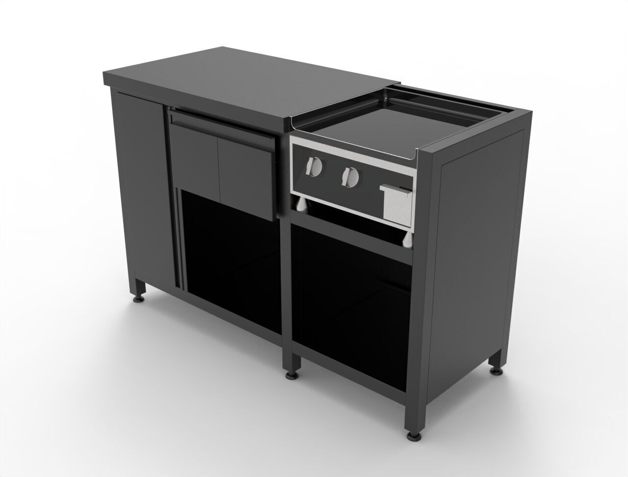 BASE CABINET WITH GRILL  3D model_3