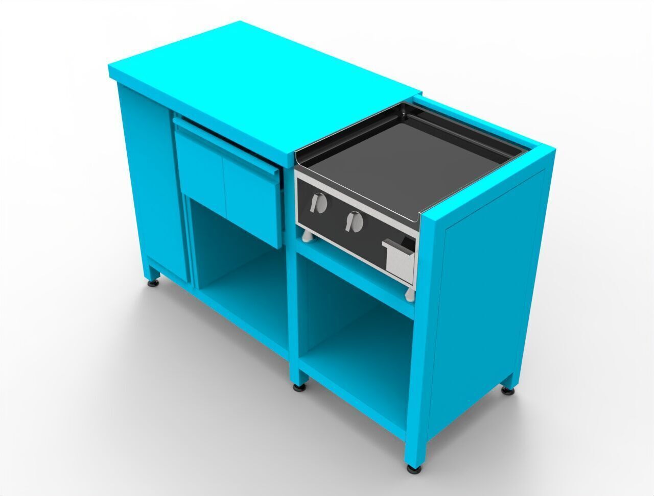 BASE CABINET WITH GRILL  3D model_11