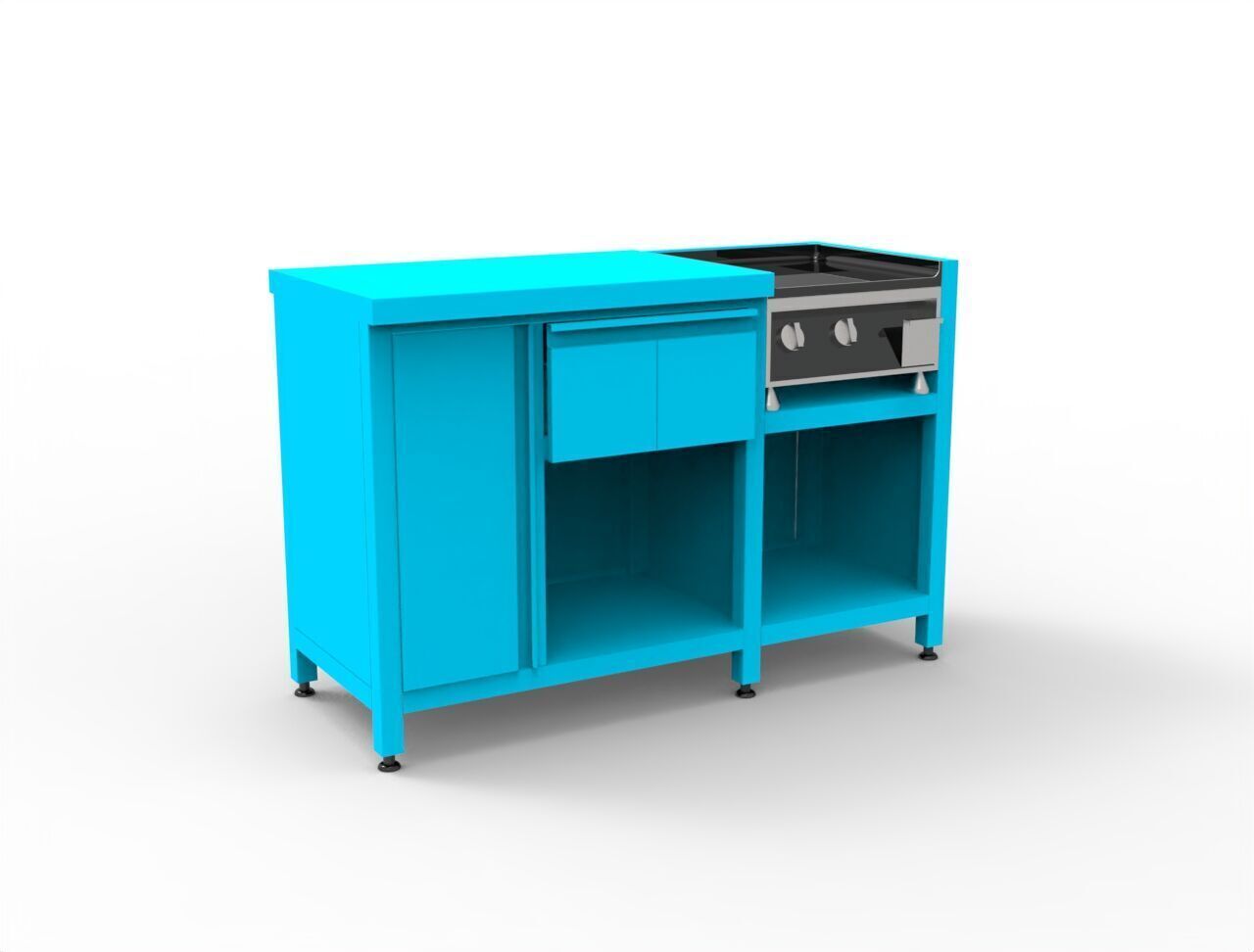 BASE CABINET WITH GRILL  3D model_9