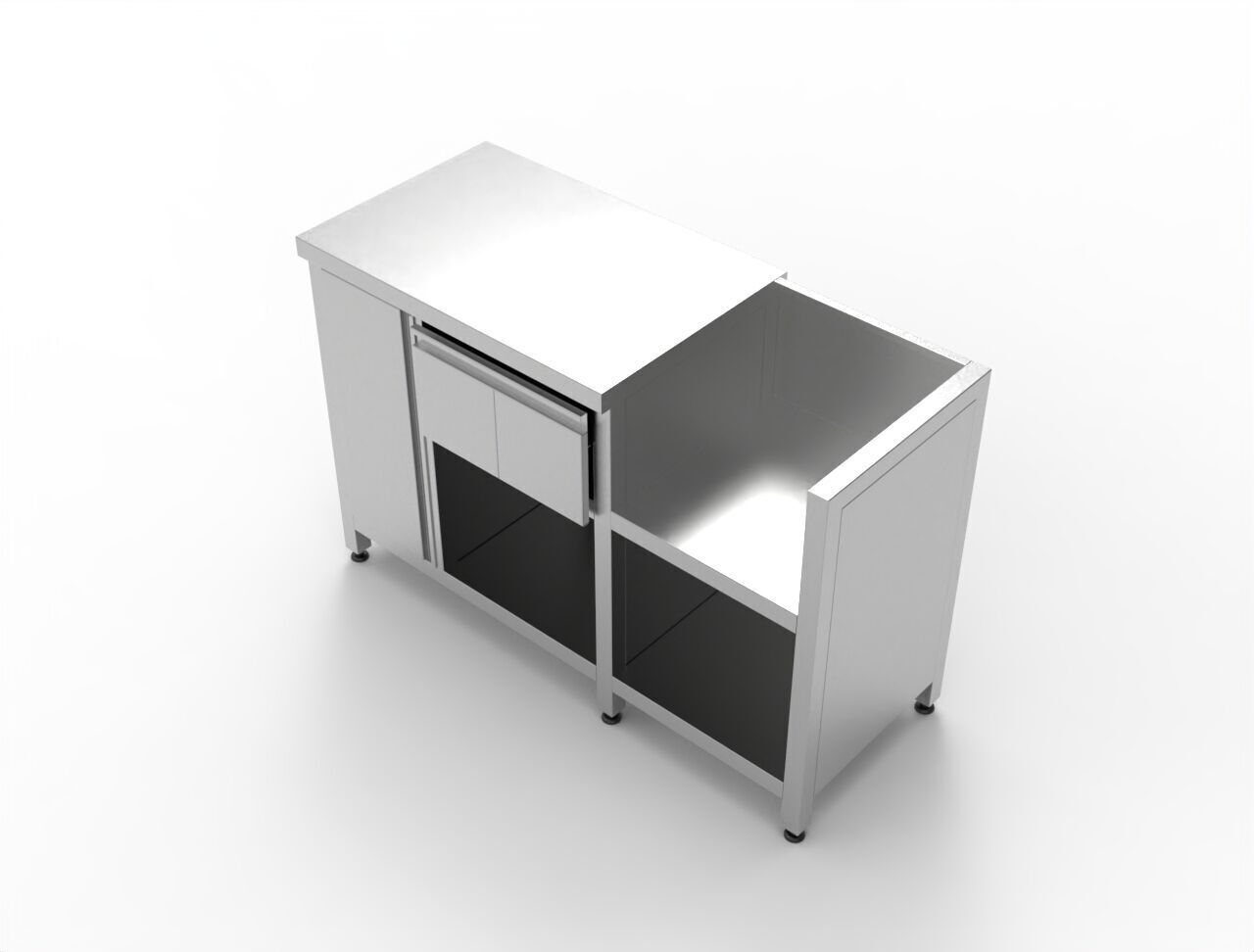 BASE CABINET WITH GRILL  3D model_8