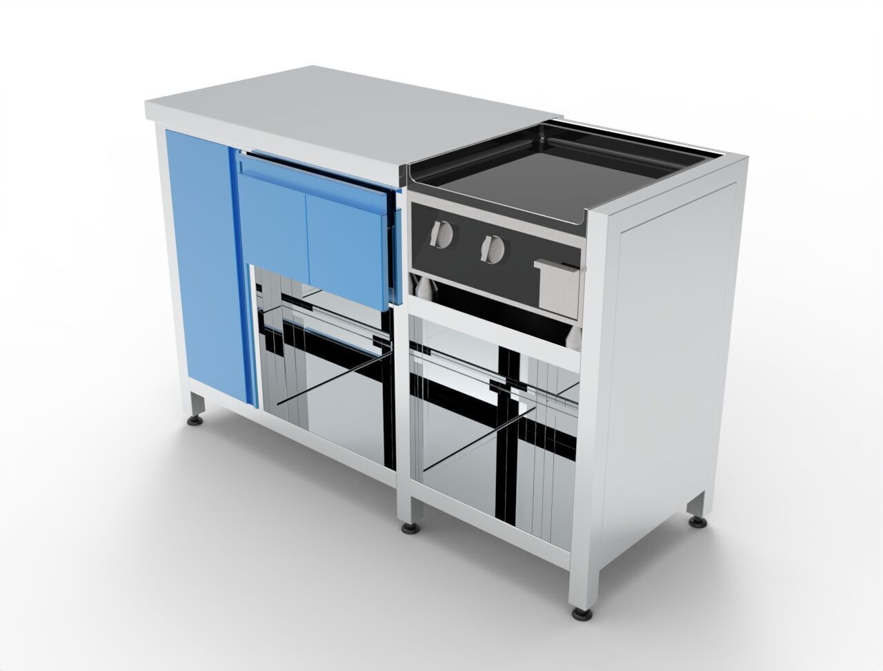 BASE CABINET WITH GRILL  3D model_2