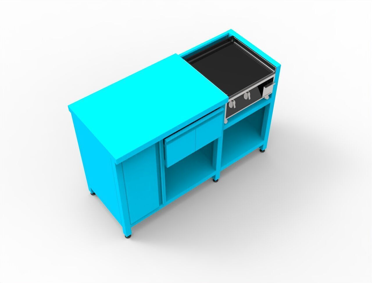 BASE CABINET WITH GRILL  3D model_13