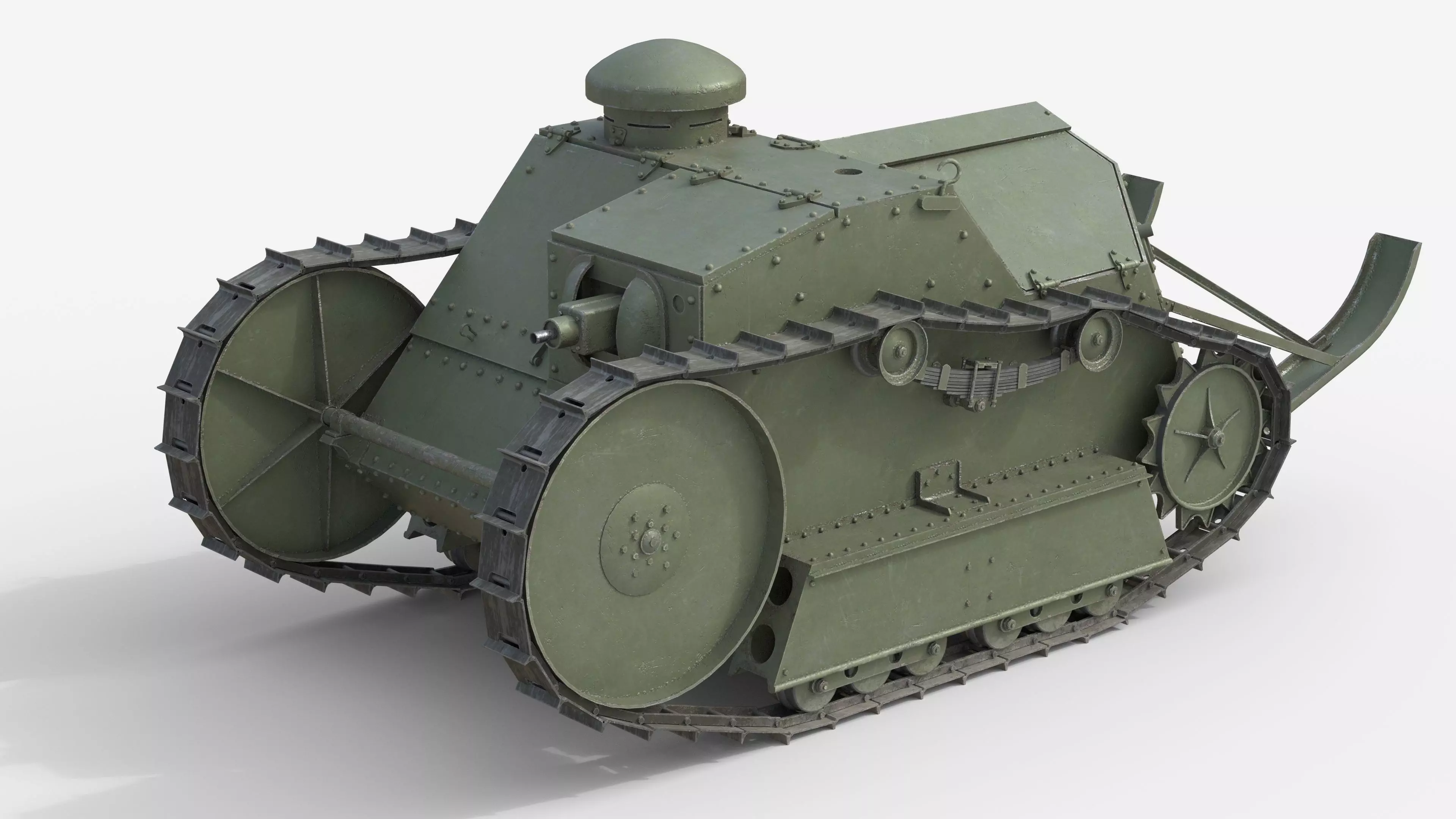American Light Tank M1918 Ford 3-ton tank Low-poly 3D model
