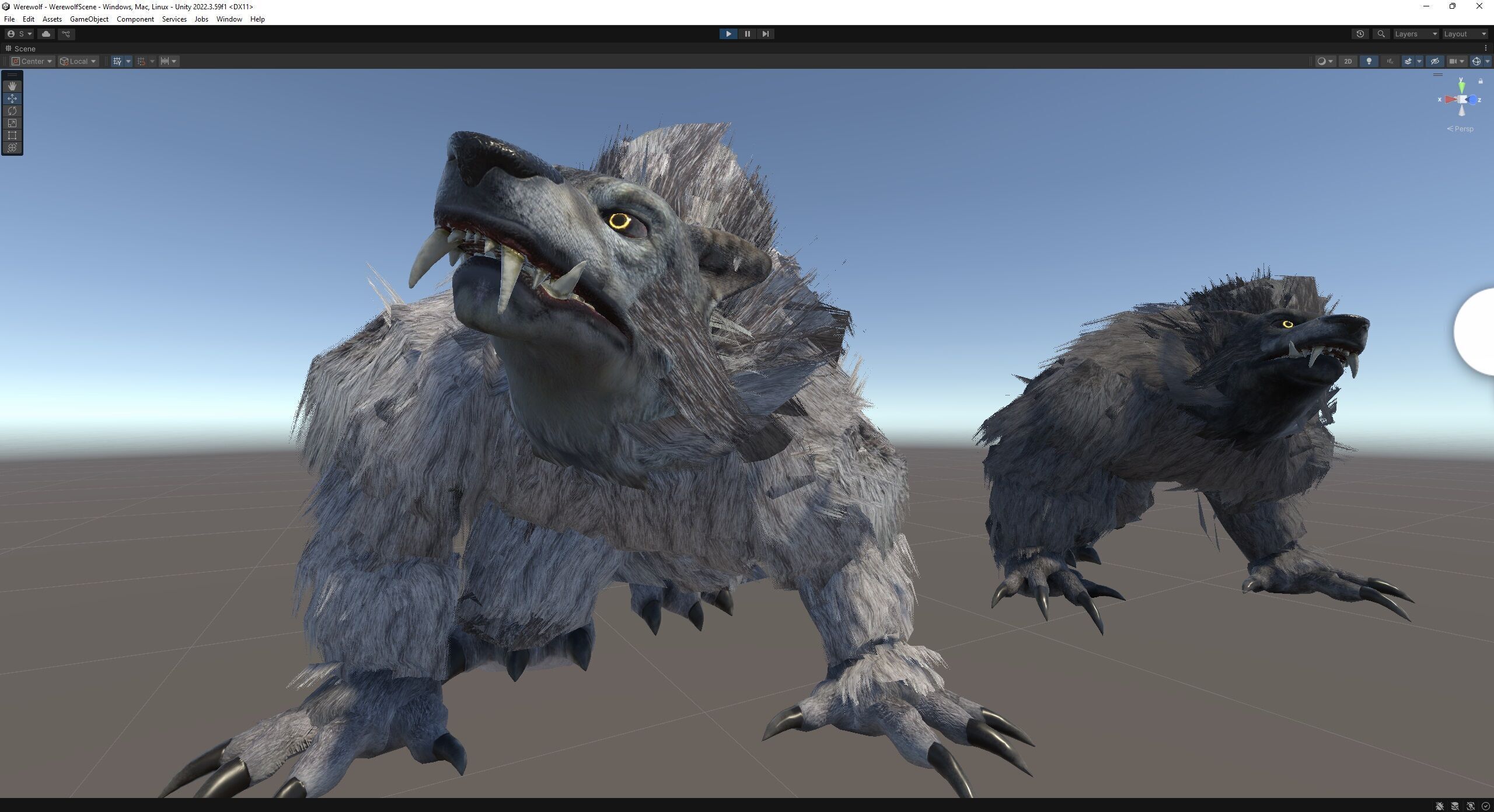Werewolf low-poly game engine ready 3D model Low-poly 3D model_10