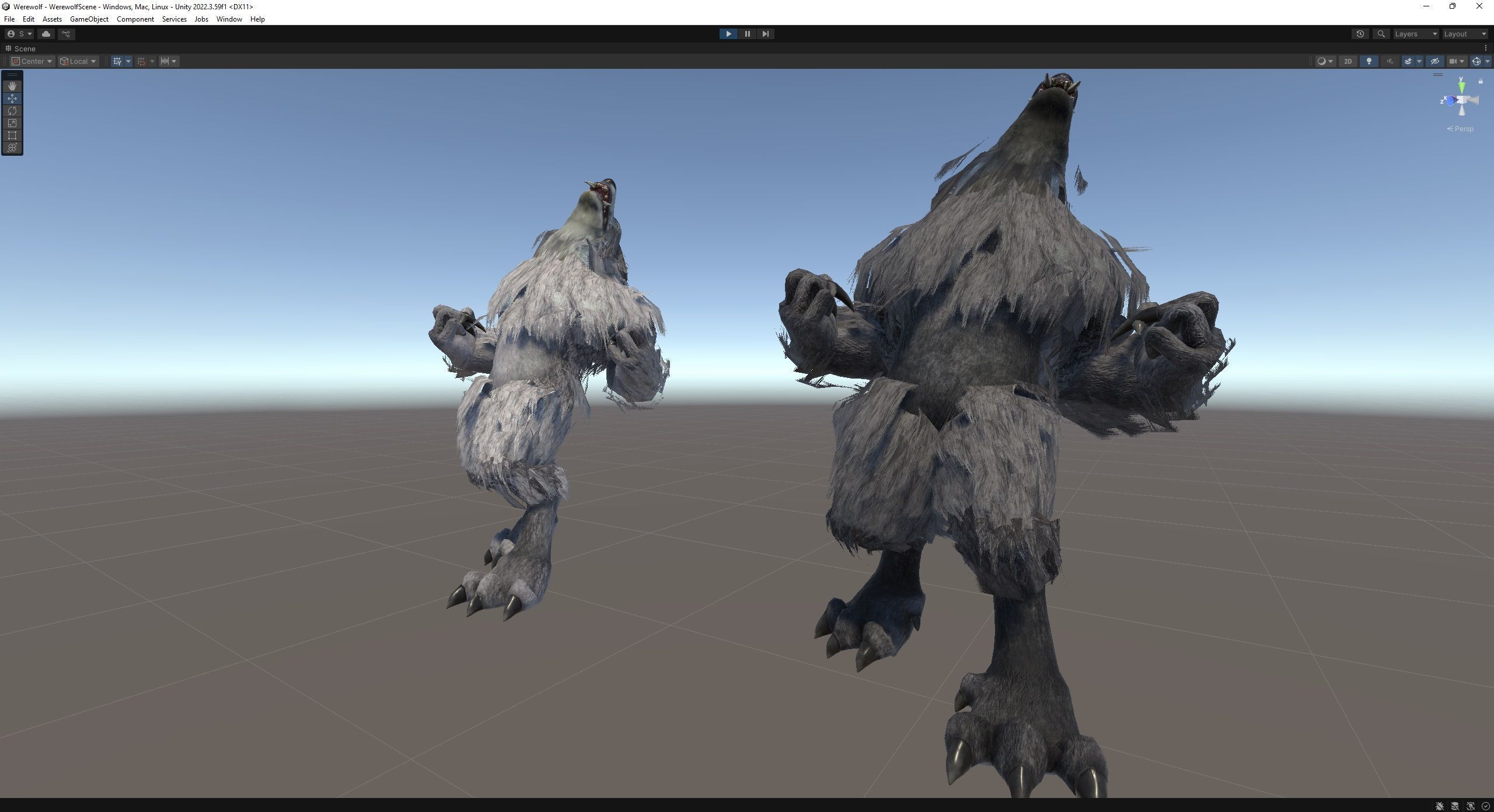 Werewolf low-poly game engine ready 3D model Low-poly 3D model_9