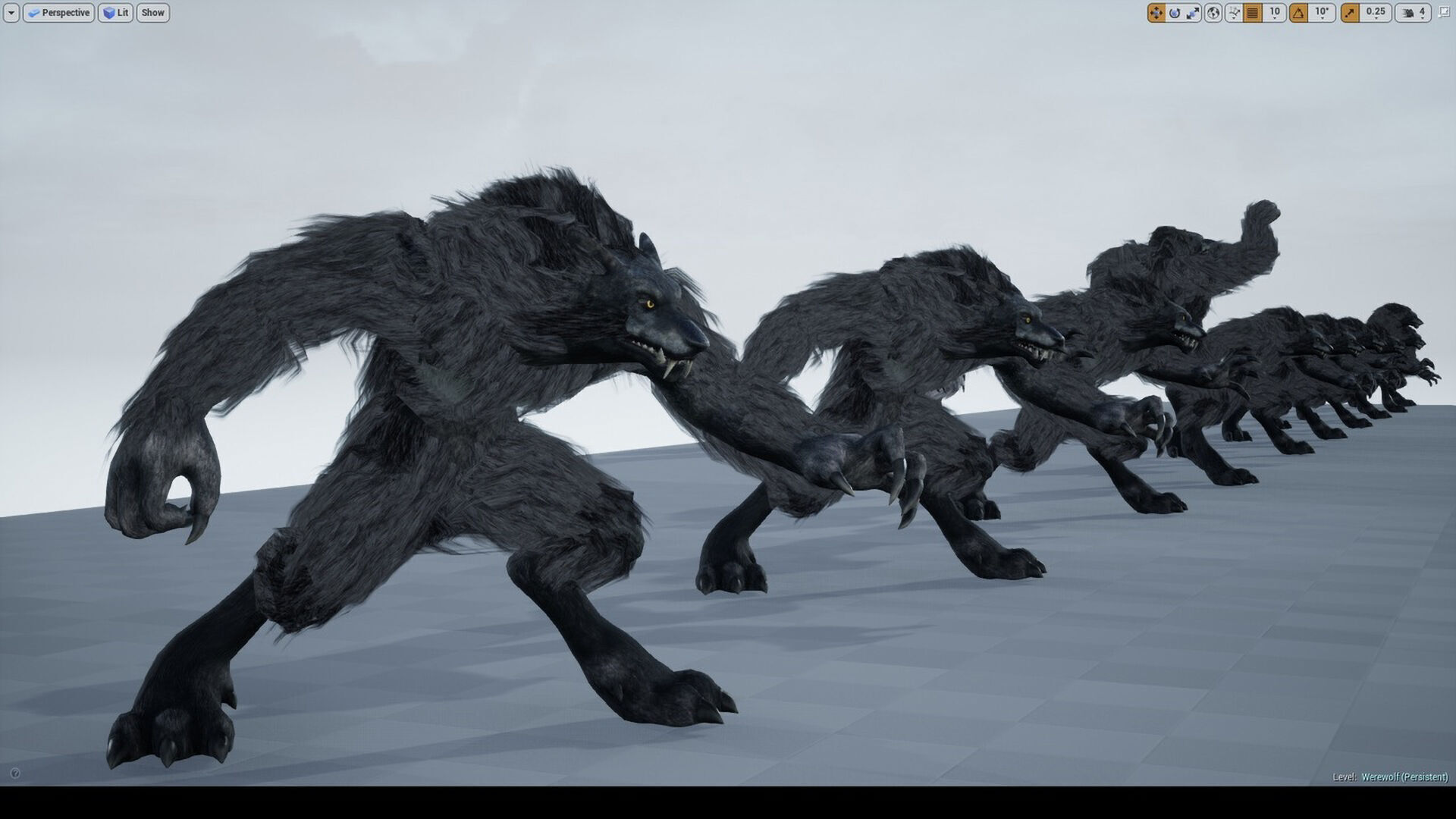 Werewolf low-poly game engine ready 3D model Low-poly 3D model_6