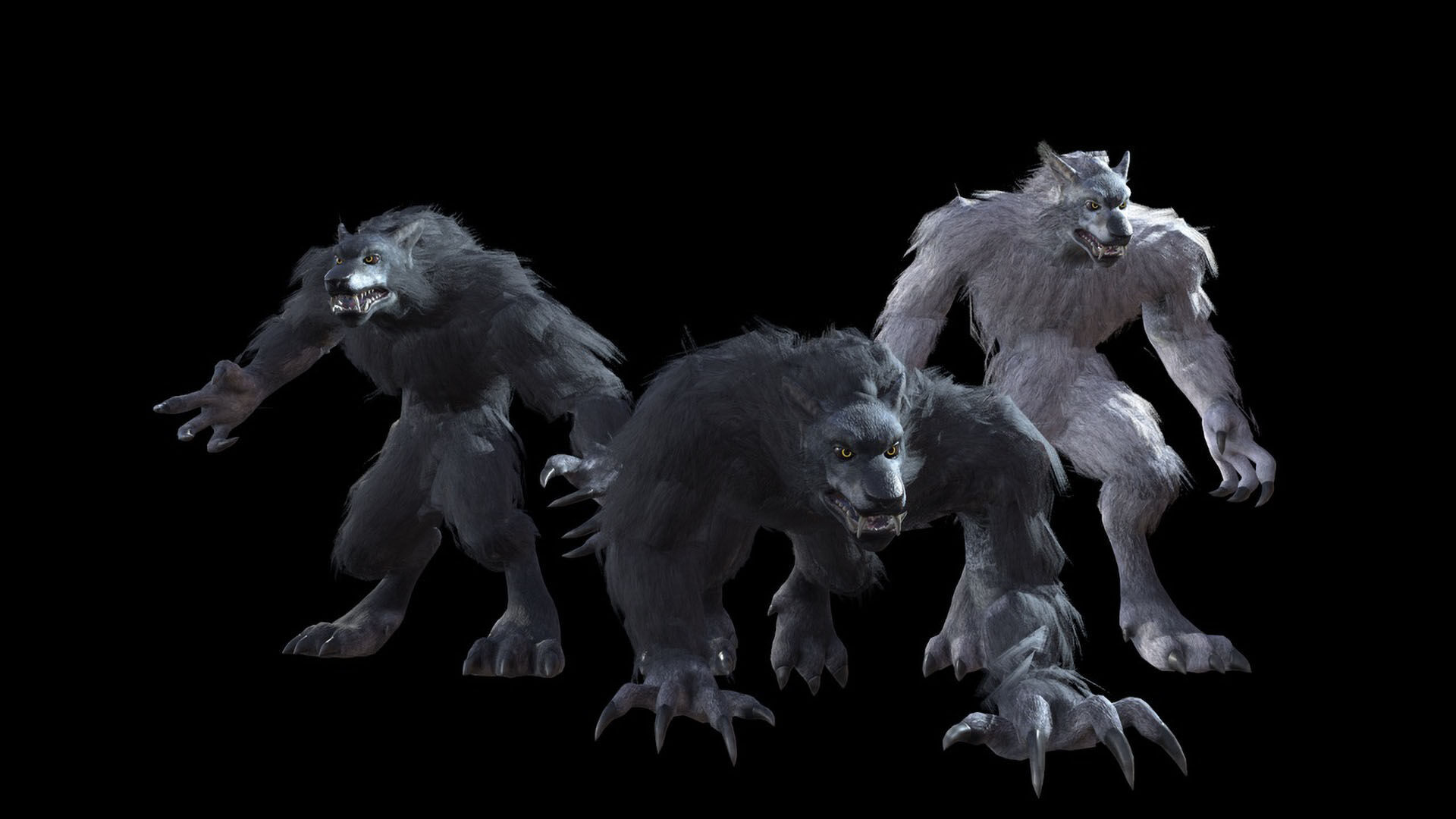 Werewolf low-poly game engine ready 3D model Low-poly 3D model_3
