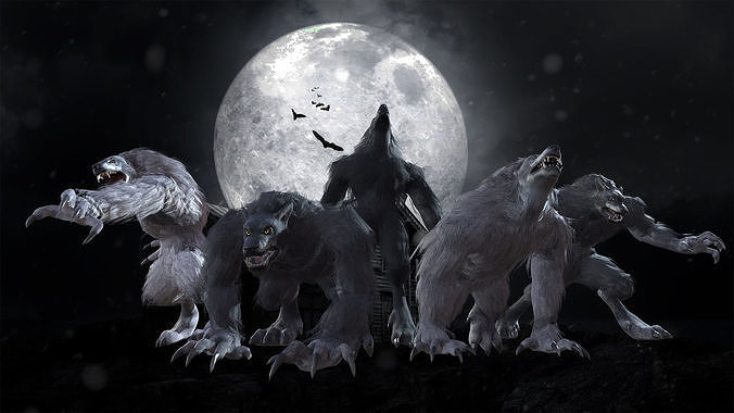Werewolf low-poly game engine ready 3D model Low-poly 3D model