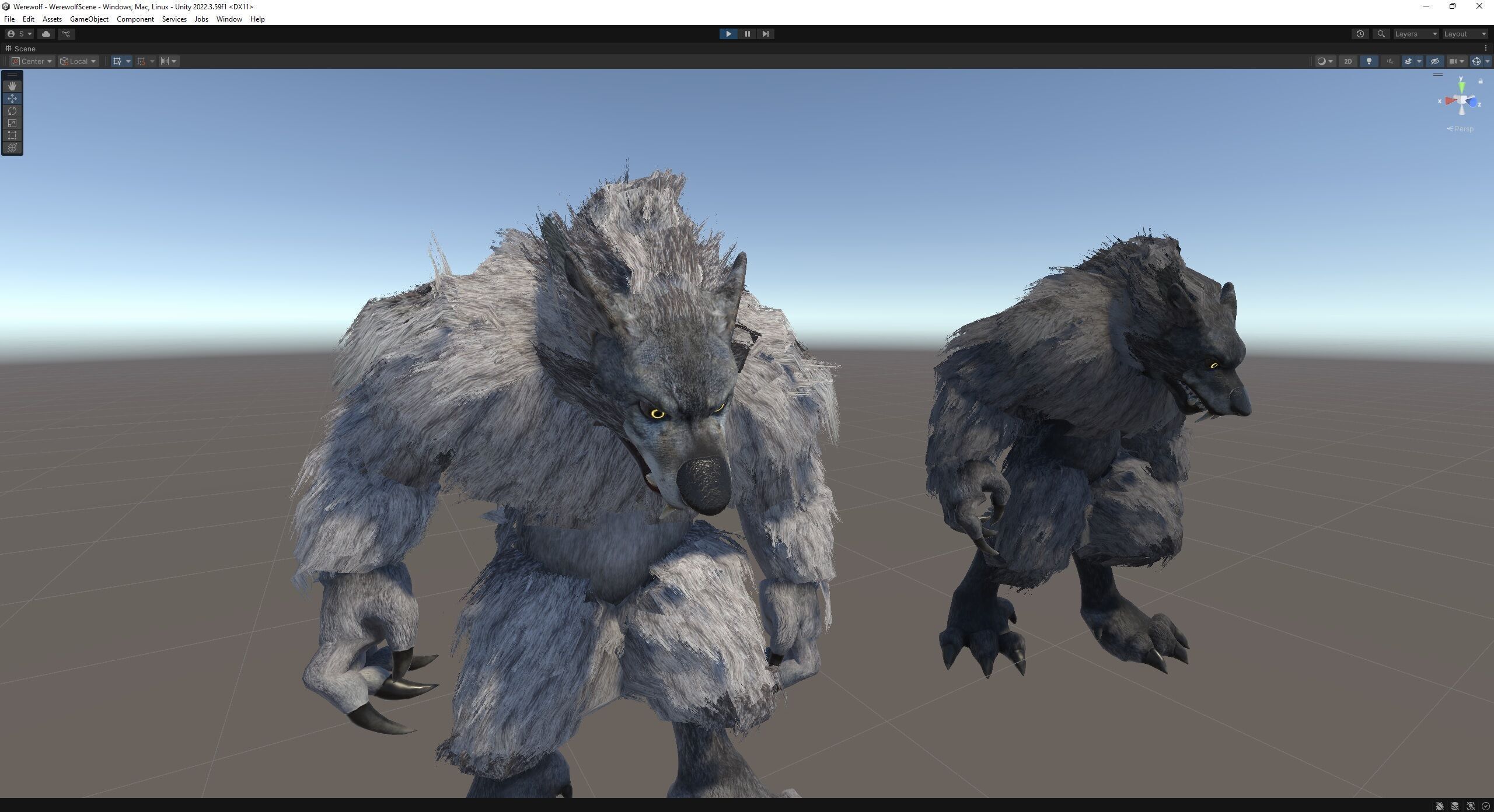Werewolf low-poly game engine ready 3D model Low-poly 3D model_8
