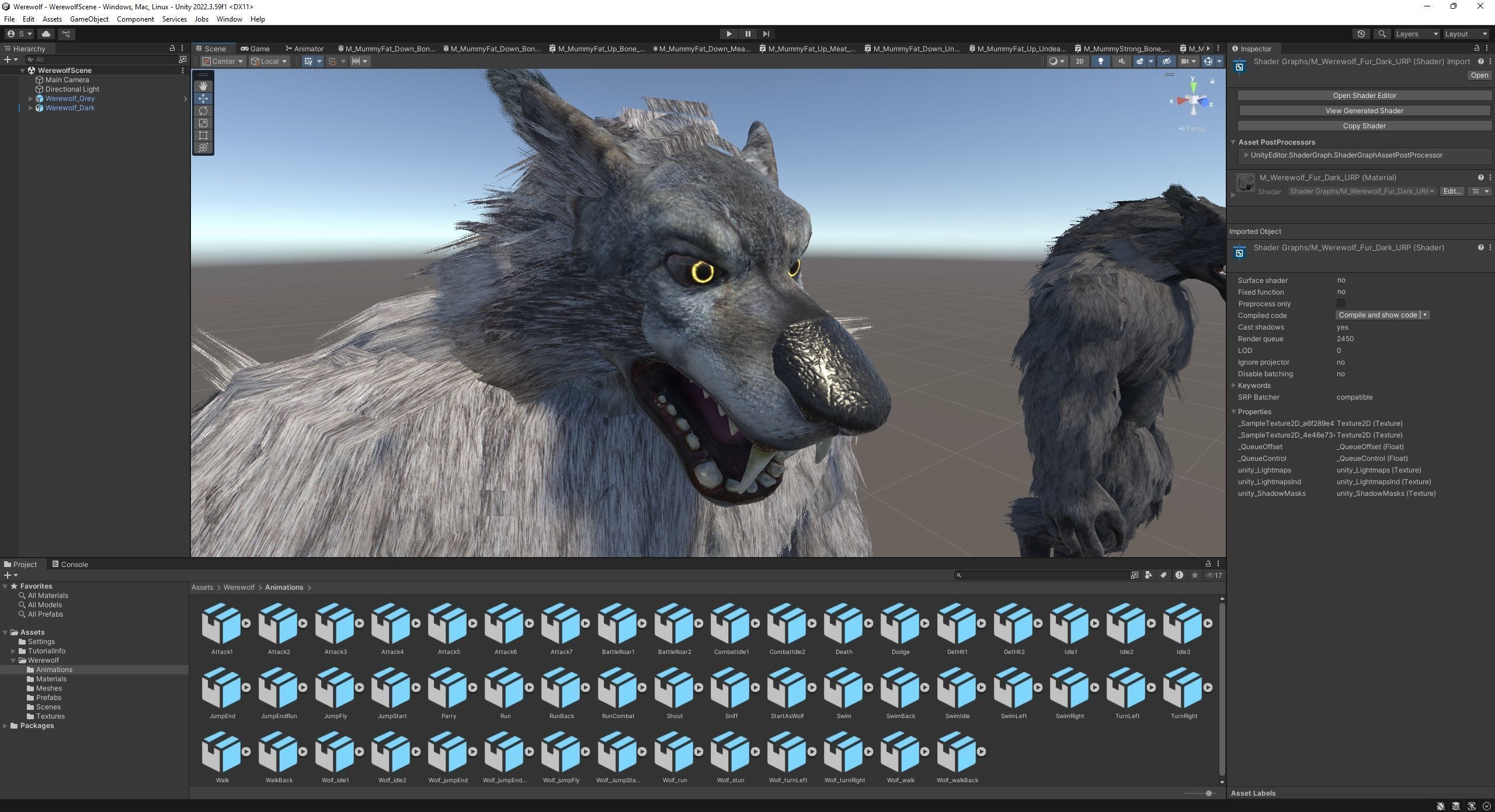 Werewolf low-poly game engine ready 3D model Low-poly 3D model_7