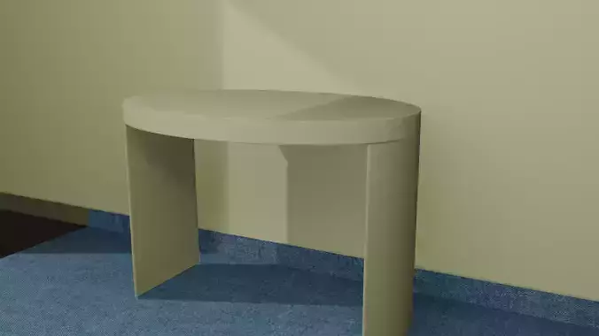 Minimal Half-Moon Modern Table 3D Model  Clean Elegant Design
