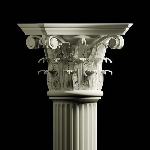 Ancient Style Roman Pillar - Corinthian Column  3D model