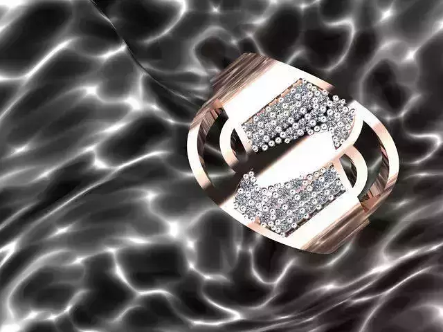 Ring rose gold with diamonds