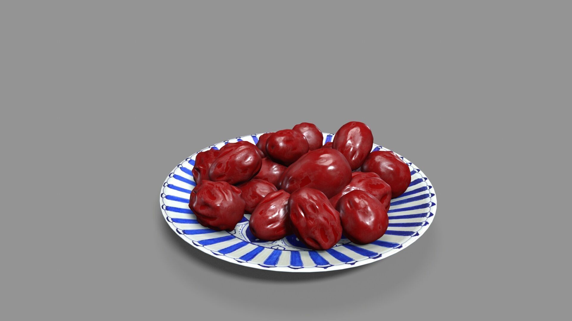 jujube fruit  Low-poly 3D model_2