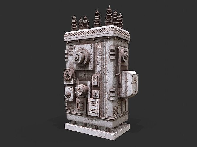 Electrical Transformer 1 Low-poly 3D model