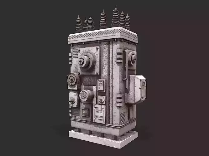 Electrical Transformer 1 Low-poly 3D model
