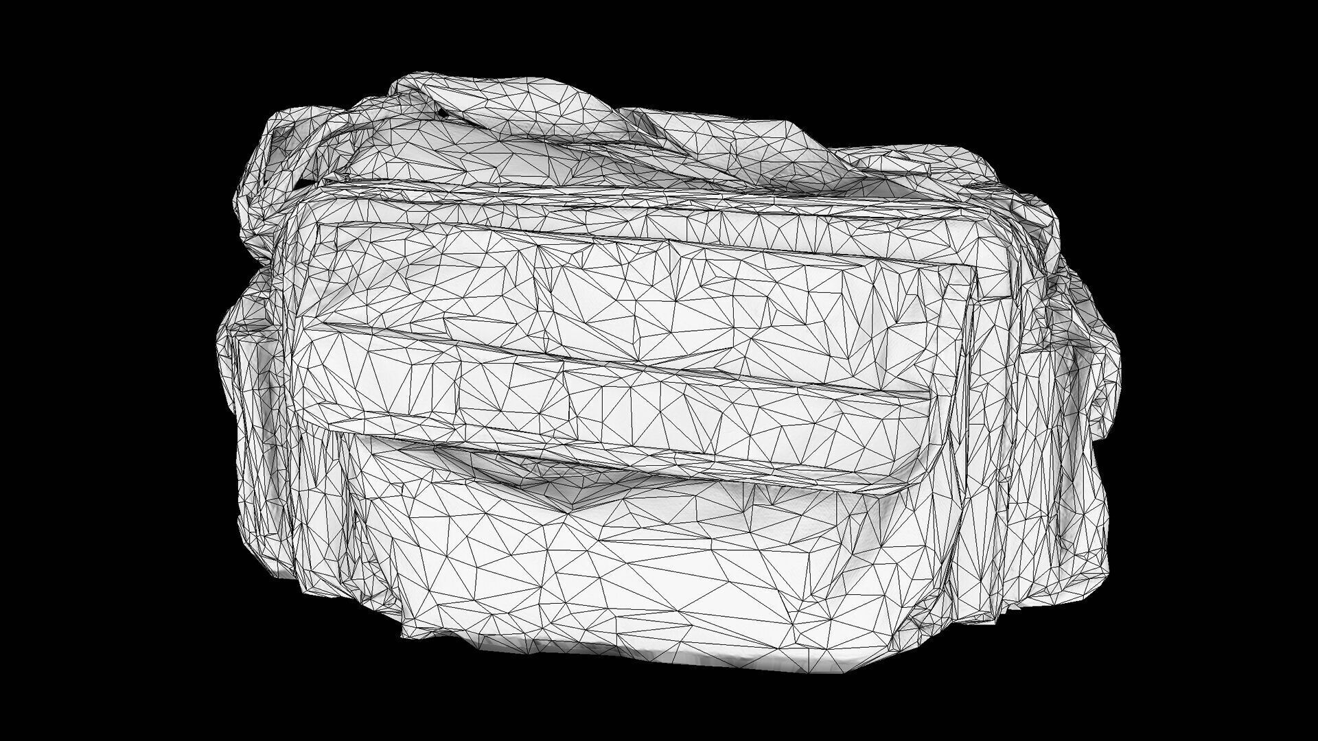 bag dirty cloth material old retro prop PBR photogrammetry Low-poly 3D model_7