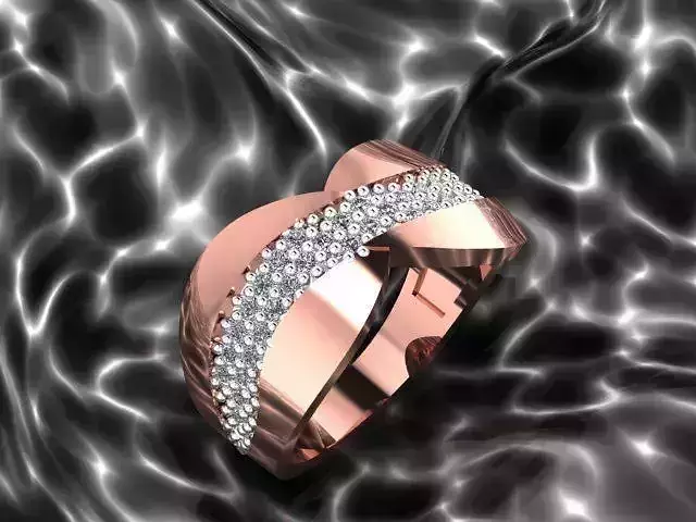 Ring rose gold with diamonds
