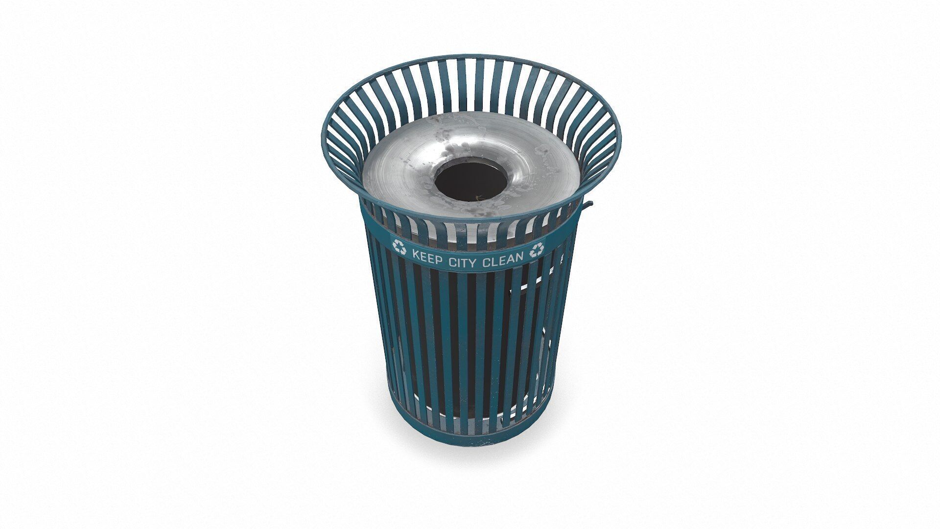 Trash Can Low-poly PBR Low-poly 3D model_4