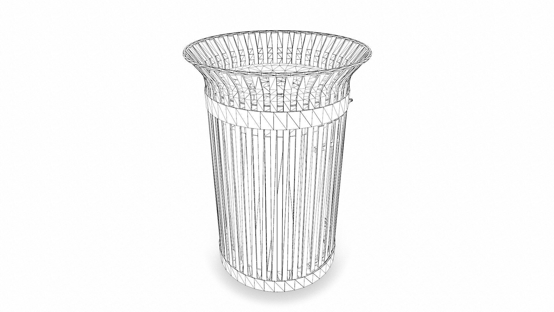 Trash Can Low-poly PBR Low-poly 3D model_16