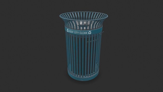 Trash Can Low-poly PBR Low-poly 3D model