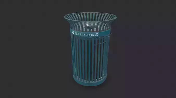 Trash Can Low-poly PBR
