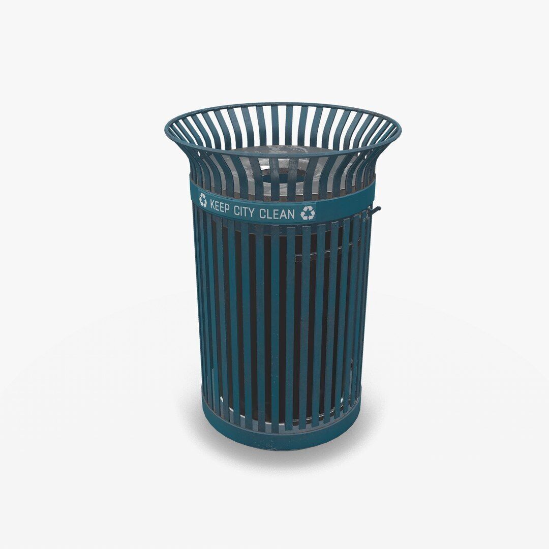 Trash Can Low-poly PBR Low-poly 3D model_20