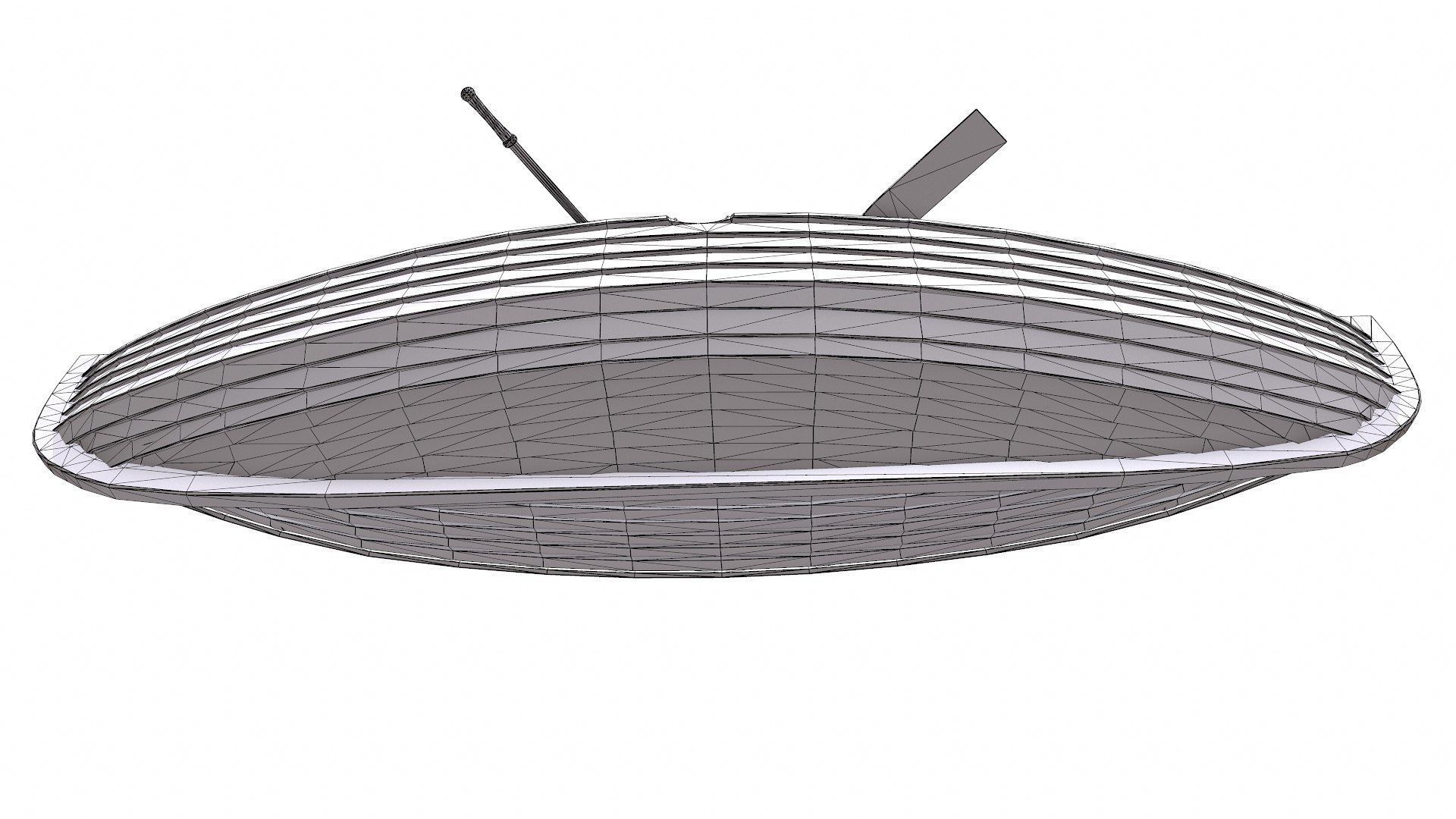 Stylized Wooden Row Boat Low-poly PBR Low-poly 3D model_18