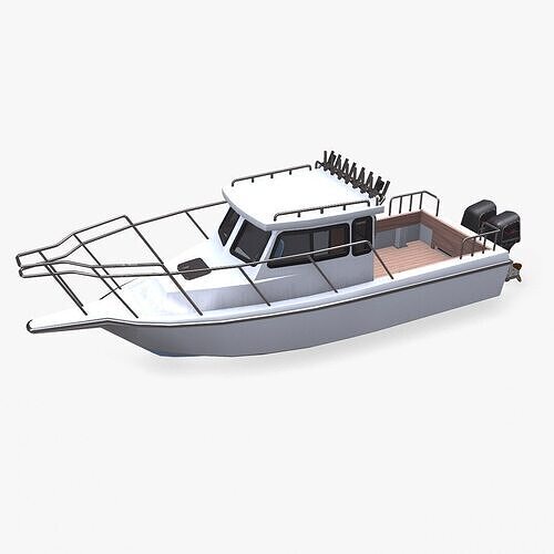 Small Fishing Boat Low-poly PBR Low-poly 3D model